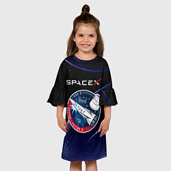 Платье клеш для девочки Space X, цвет: 3D-принт — фото 2