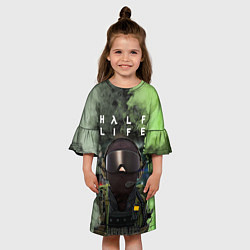 Платье клеш для девочки Opposing Force Half-Life спина, цвет: 3D-принт — фото 2