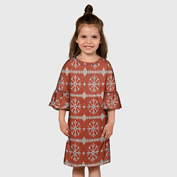 Платье клеш для девочки Вязаный рисунок, цвет: 3D-принт — фото 2