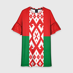 Платье клеш для девочки Белоруссия, цвет: 3D-принт