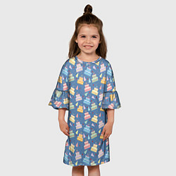 Платье клеш для девочки Торты, цвет: 3D-принт — фото 2