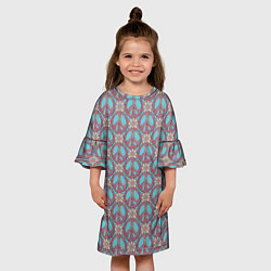Платье клеш для девочки Символы хиппи, цвет: 3D-принт — фото 2