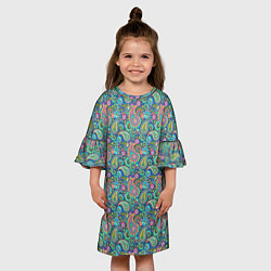 Платье клеш для девочки Стиль Турецких Огурцов, цвет: 3D-принт — фото 2