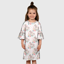 Платье клеш для девочки Единороги паттер, цвет: 3D-принт — фото 2