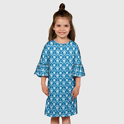 Платье клеш для девочки Снеговик Хоккей, цвет: 3D-принт — фото 2