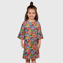 Платье клеш для девочки Подарки на Праздник, цвет: 3D-принт — фото 2