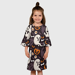 Платье клеш для девочки Мрачный праздник, цвет: 3D-принт — фото 2