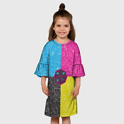 Платье клеш для девочки Октагон на фоне АПВ 4 1 14, цвет: 3D-принт — фото 2