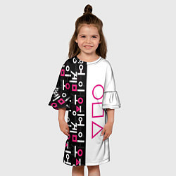 Платье клеш для девочки Игра в кальмара: Стражи, цвет: 3D-принт — фото 2