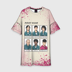 Платье клеш для девочки Игра в кальмара: Персонажи, цвет: 3D-принт