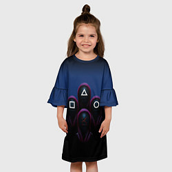 Платье клеш для девочки GUARDS SQUID GAME, цвет: 3D-принт — фото 2