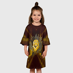Платье клеш для девочки Золотой тигр 2022, цвет: 3D-принт — фото 2