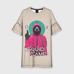Платье клеш для девочки Squid game - Игра в кальмара треугольник, цвет: 3D-принт