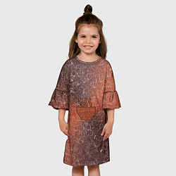 Платье клеш для девочки Горячее блюдо на фоне АПВ 8 4 2 9, цвет: 3D-принт — фото 2