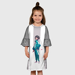 Платье клеш для девочки 067 Кан Сэ Бёк спина, цвет: 3D-принт — фото 2