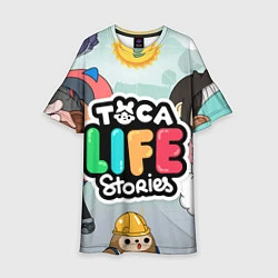 Платье клеш для девочки Toca Life: Stories, цвет: 3D-принт