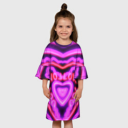 Платье клеш для девочки Lover love, цвет: 3D-принт — фото 2