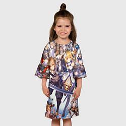 Платье клеш для девочки GENSHIN IMPACT ПЕРСОНАЖИ, цвет: 3D-принт — фото 2