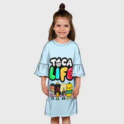 Платье клеш для девочки Toca Life: Logo цвета 3D-принт — фото 2
