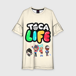 Платье клеш для девочки Toca Life: Persons цвета 3D-принт — фото 1