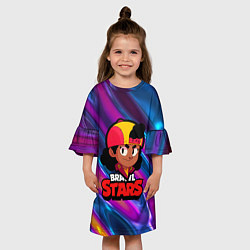 Платье клеш для девочки BrawlStars Meg, цвет: 3D-принт — фото 2