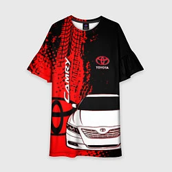 Платье клеш для девочки Camry Toyota glitch, цвет: 3D-принт