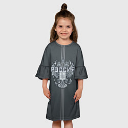 Платье клеш для девочки Герб Российской Федерации, цвет: 3D-принт — фото 2