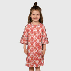 Платье клеш для девочки Славянская Обережная Вышивка, цвет: 3D-принт — фото 2
