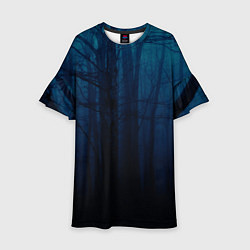 Платье клеш для девочки Gloomy forest, цвет: 3D-принт