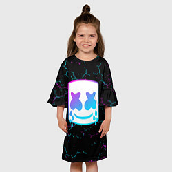 Платье клеш для девочки MARSHMELLO NEON МАРШМЕЛЛО НЕОН, цвет: 3D-принт — фото 2