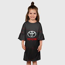 Платье клеш для девочки Toyota Тонкие линии неона, цвет: 3D-принт — фото 2