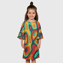 Платье клеш для девочки 3D узор Color, цвет: 3D-принт — фото 2