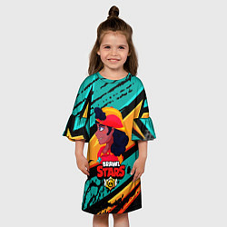 Платье клеш для девочки Meg Brawl Stars girl, цвет: 3D-принт — фото 2