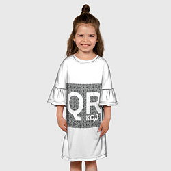 Платье клеш для девочки Полный QR, цвет: 3D-принт — фото 2