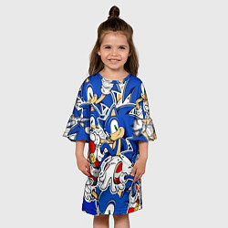 Платье клеш для девочки SONIC ПАТТЕРН СОНИК, цвет: 3D-принт — фото 2