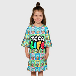 Платье клеш для девочки Toca Boca logo Тока Бока Рита, цвет: 3D-принт — фото 2