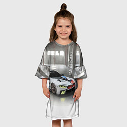 Платье клеш для девочки BMW Motorsport Mission 8, цвет: 3D-принт — фото 2