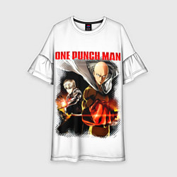 Платье клеш для девочки Сайтама и Генос One Punch-Man, цвет: 3D-принт