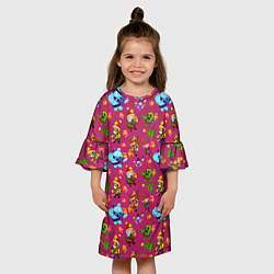 Платье клеш для девочки Brawl stars Pattern, цвет: 3D-принт — фото 2