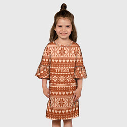 Платье клеш для девочки Тепло свитера, цвет: 3D-принт — фото 2