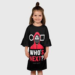 Платье клеш для девочки Squid game: Whos Next?, цвет: 3D-принт — фото 2