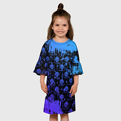 Платье клеш для девочки OVERLORD оверлорд neon НЕОН, цвет: 3D-принт — фото 2