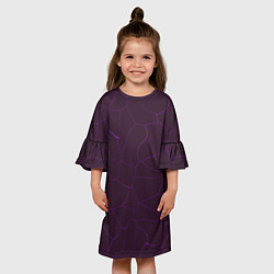 Платье клеш для девочки Вишневые разломы, цвет: 3D-принт — фото 2