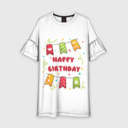 Платье клеш для девочки С днем рождения 1, цвет: 3D-принт