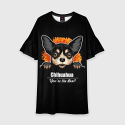 Платье клеш для девочки Чихуахуа Chihuahua, цвет: 3D-принт