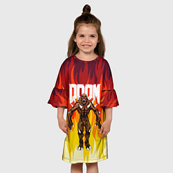 Платье клеш для девочки DOOM IMP FIRE AND MONSTER, цвет: 3D-принт — фото 2