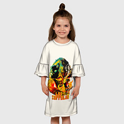 Платье клеш для девочки Группа Led Zeppelin арт, цвет: 3D-принт — фото 2