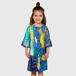 Платье клеш для девочки Краской по ткани, цвет: 3D-принт — фото 2