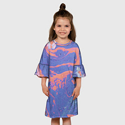 Платье клеш для девочки Текстура Fluid Art, цвет: 3D-принт — фото 2