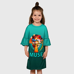 Платье клеш для девочки The Resistance - Muse, цвет: 3D-принт — фото 2
